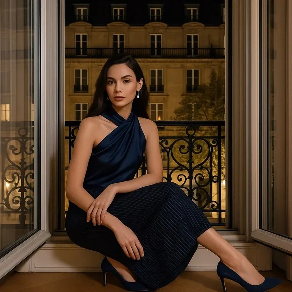 Ann Freedberg Pinstriped Skirt - Picture 1 of 10